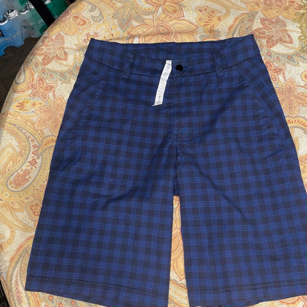 Lululemon Commission Style 9” Blue Plaid Men's Size 30 “Shorts EUC! #M3